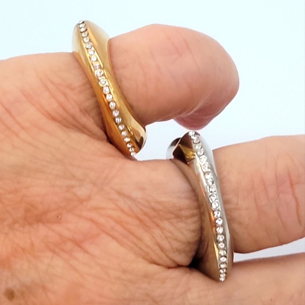 Vita Fede 24k Gold-Plated Ring Swarovski Crystals New